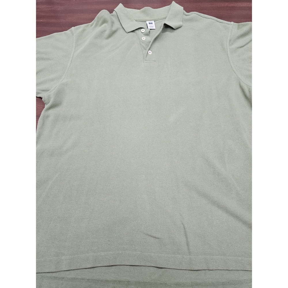 Gap Factory Mens Large Green Polo Shirt Cotton Short Sleeve Casual Classic